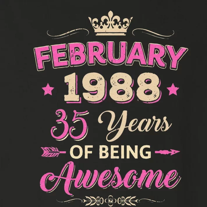 February 1988 35 Years Of Being Awesome Retro 35Th Birthday Toddler Long Sleeve Shirt