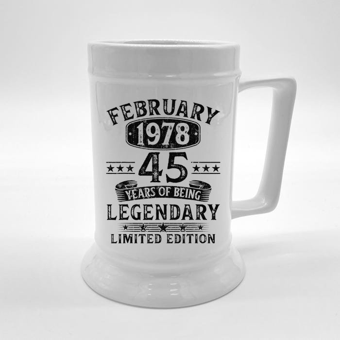 February 1978 45 Year Old 45th Birthday Gifts Vintage 1978 Front & Back Beer Stein