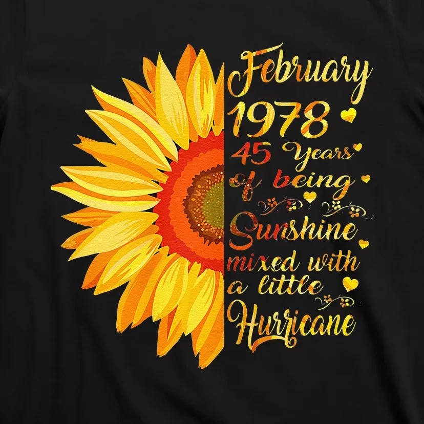 February 1978 45th Birthday Gift 45 Years Old T-Shirt