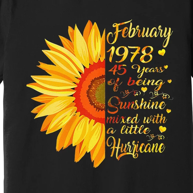 February 1978 45th Birthday Gift 45 Years Old Premium T-Shirt