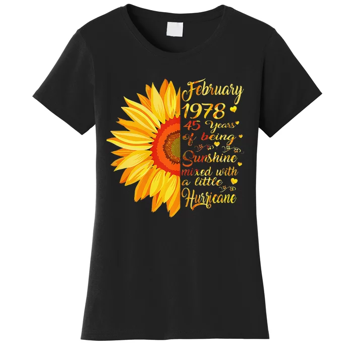 February 1978 45th Birthday Gift 45 Years Old Women's T-Shirt