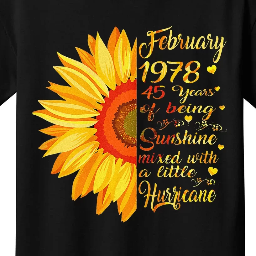 February 1978 45th Birthday Gift 45 Years Old Kids T-Shirt