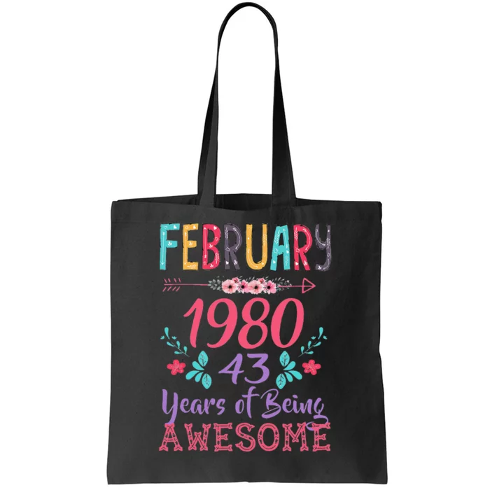 February 1980 43rd Birthday Gift 43 Years Old Tote Bag