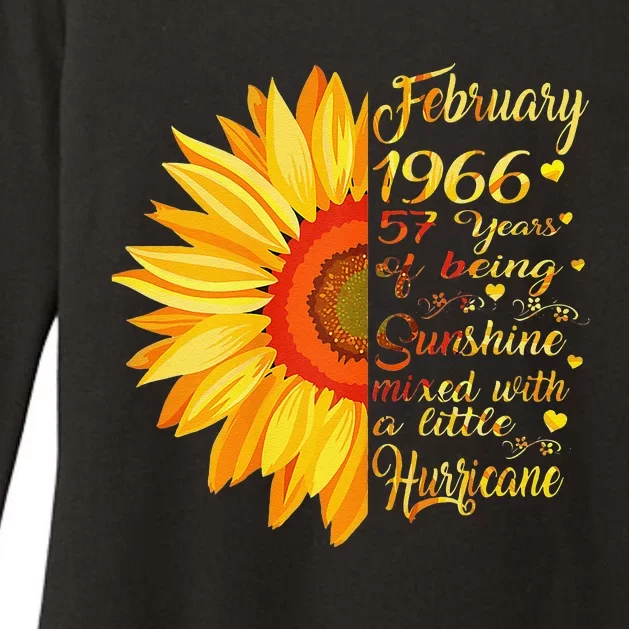 February 1966 57th Birthday Gift 57 Years Old Womens CVC Long Sleeve Shirt