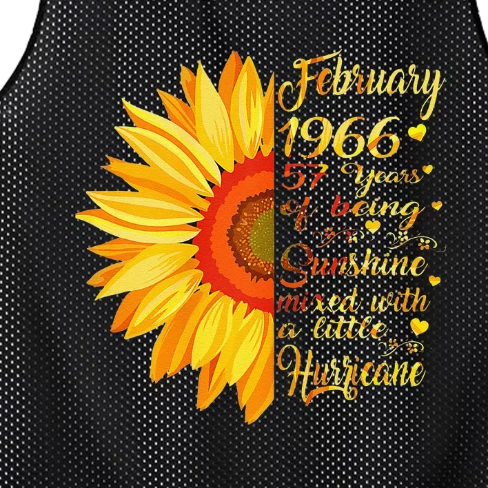 February 1966 57th Birthday Gift 57 Years Old Mesh Reversible Basketball Jersey Tank