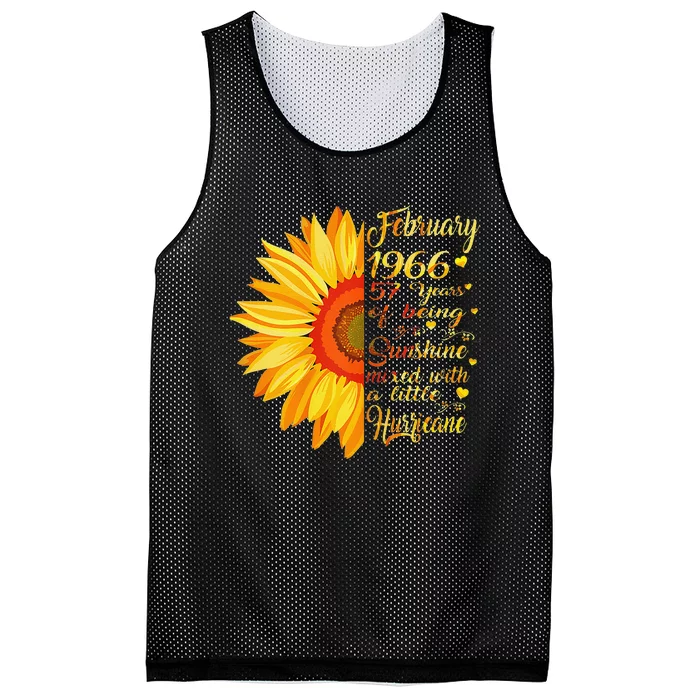 February 1966 57th Birthday Gift 57 Years Old Mesh Reversible Basketball Jersey Tank