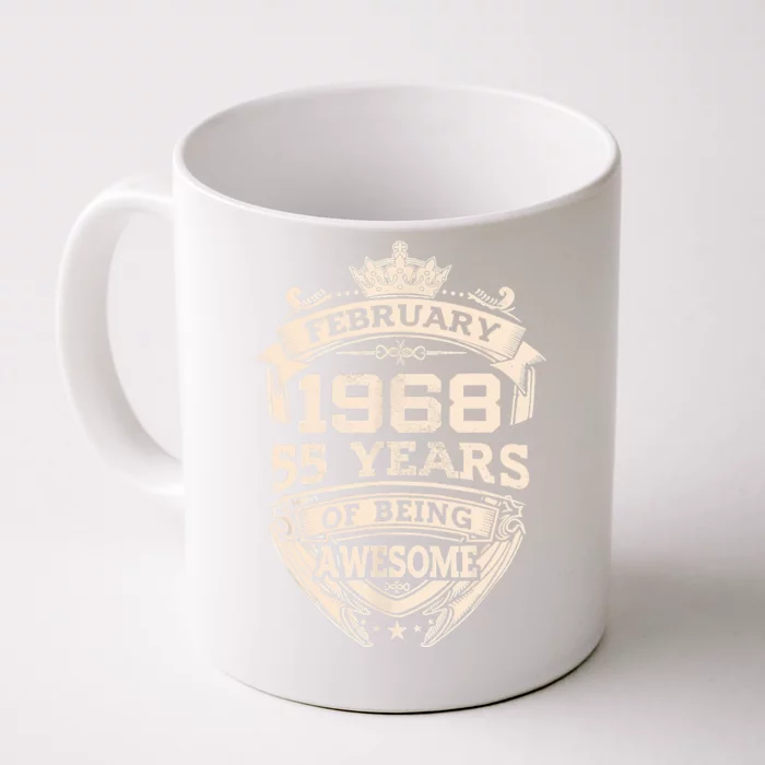 February 1968 55 Years Of Being Awesome 55th Birthday Front & Back Coffee Mug