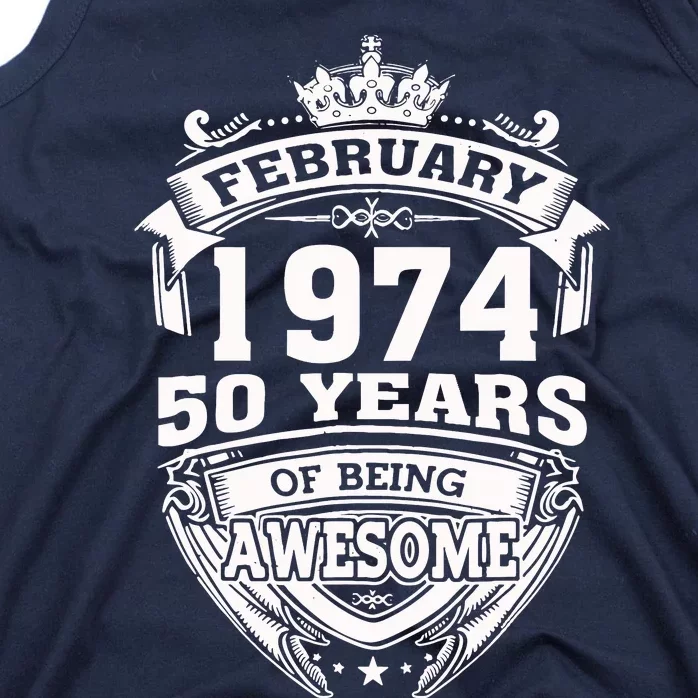 February 1974 50 Years Of Being Awesome 50th Birthday Tank Top