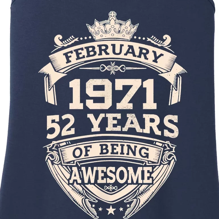 February 1971 52 Years Of Being Awesome 52th Birthday Ladies Essential Tank