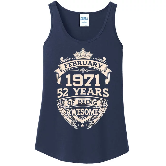 February 1971 52 Years Of Being Awesome 52th Birthday Ladies Essential Tank