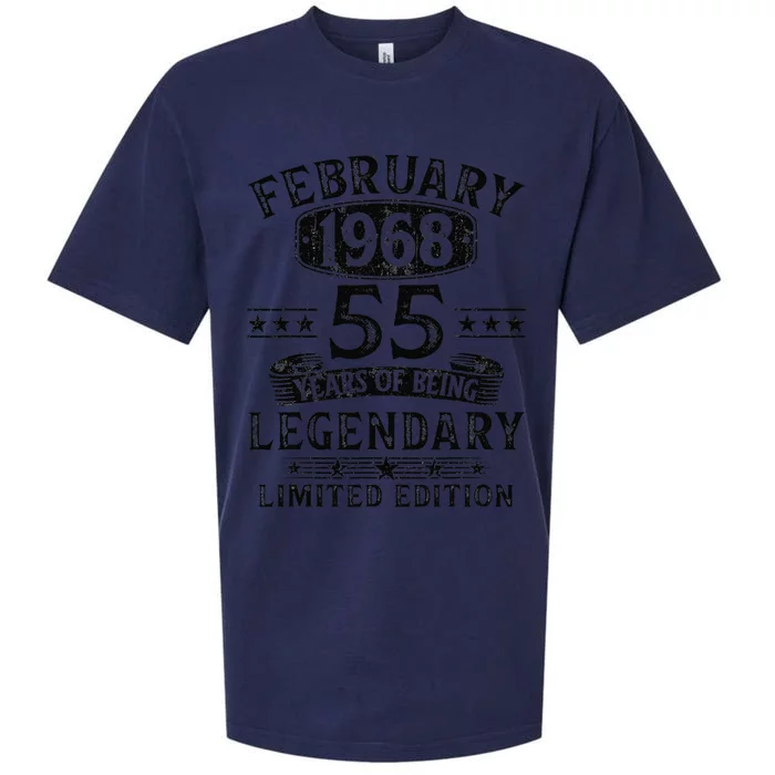 February 1968 55 Year Old 55th Birthday Gifts Vintage 1968 Sueded Cloud Jersey T-Shirt