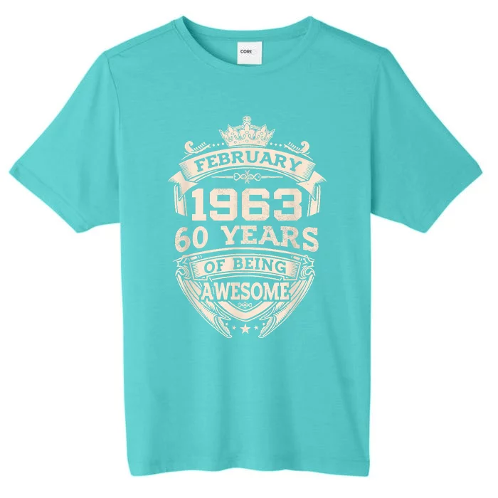 February 1963 60 Years Of Being Awesome 60th Birthday ChromaSoft Performance T-Shirt