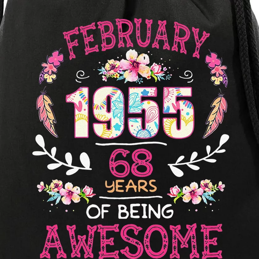 February 1955 68th Birthday Gift 68 Years Old Drawstring Bag