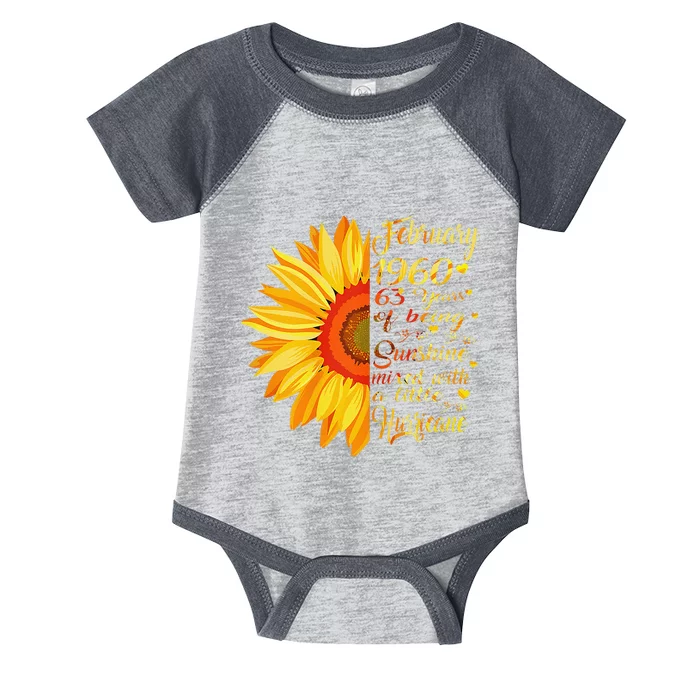 February 1960 63rd Birthday Gift 63 Years Old Infant Baby Jersey Bodysuit