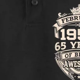 February 1958 65 Years Of Being Awesome 65th Birthday Dry Zone Grid Performance Polo