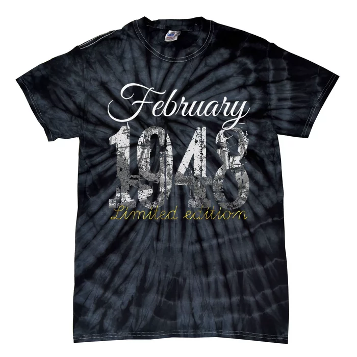 February 1948 75 Year Old 1948 75th Birthday Gift Tie-Dye T-Shirt