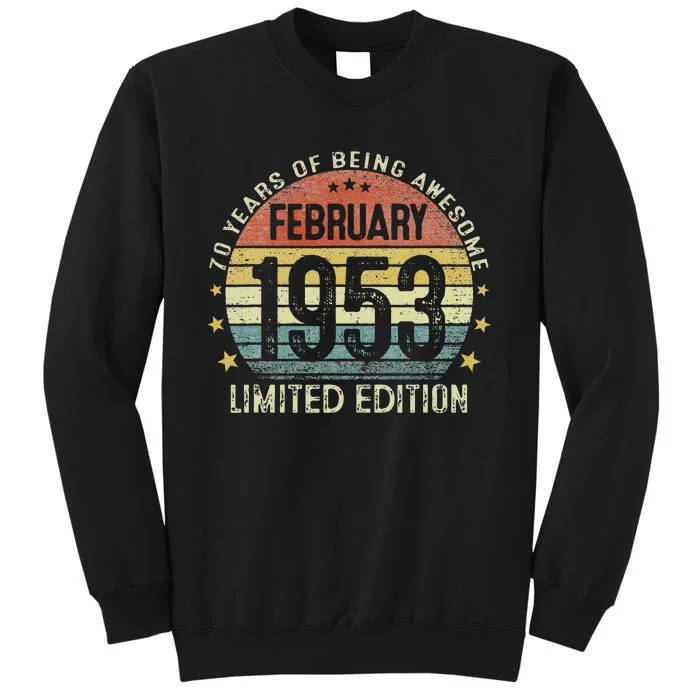 February 1953 70 Year Old 70th Birthday Gifts Vintage 1953 Cute Sweatshirt