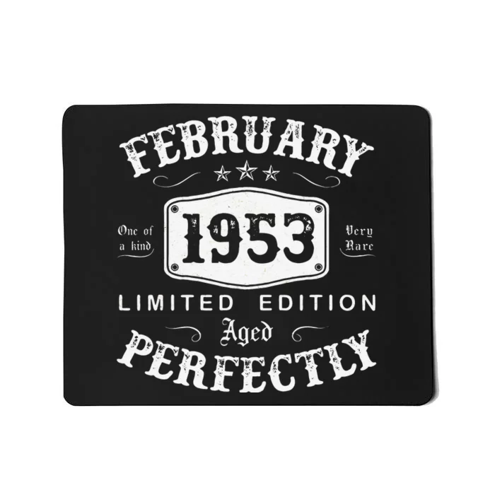 February 1953 70 Year Old 70th Birthday Gifts Vintage 1953 Mousepad