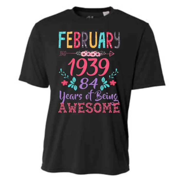 February 1939 84th Birthday Gift 84 Years Old Cooling Performance Crew T-Shirt