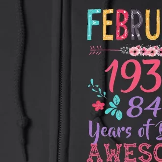 February 1939 84th Birthday Gift 84 Years Old Full Zip Hoodie