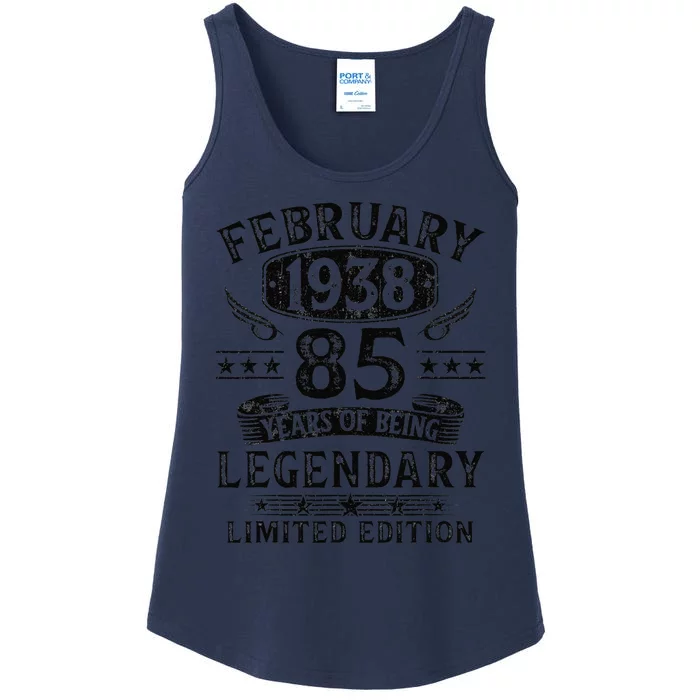 February 1938 85 Year Old Gifts Vintage 85th Birthday Ladies Essential Tank