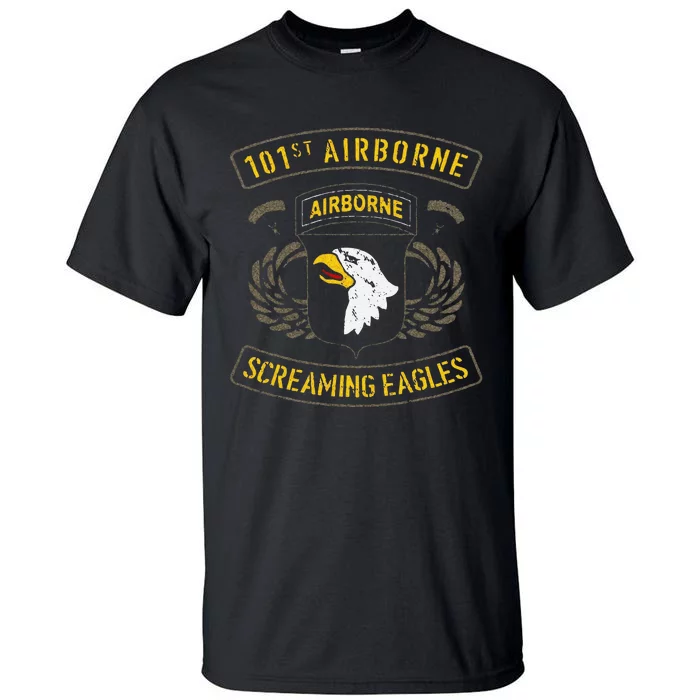 Funny 101st Airborne Paratrooper Army Veteran Vintage Tall T-Shirt