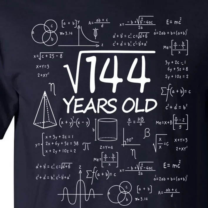 Funny 12th Birthday 144 Math Square Root Tall T-Shirt