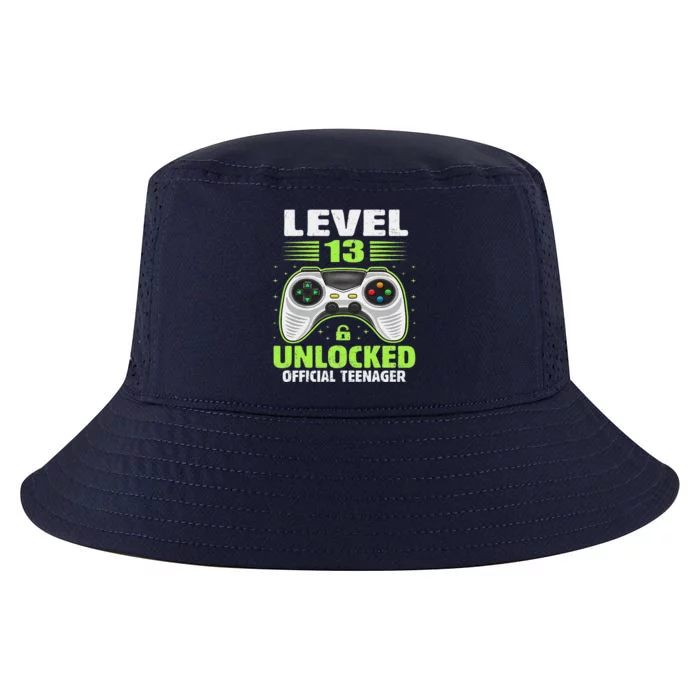 Funny 13th Birthday Gift Boy Level 13 Unlocked Teenager Cool Comfort Performance Bucket Hat