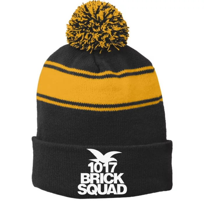 Funny 1017 Brick Squad Stripe Pom Pom Beanie