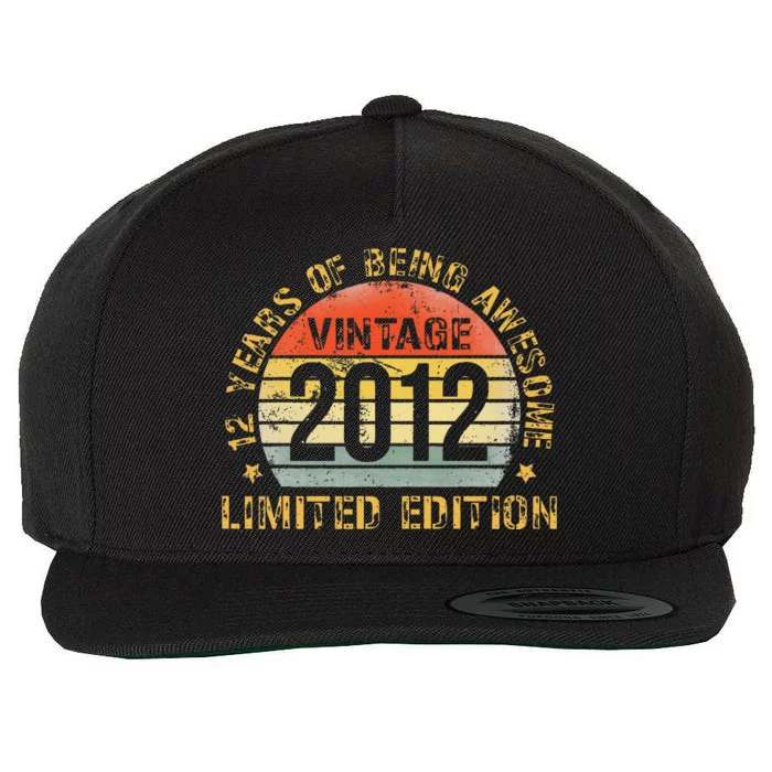 Funny 12th Birthday Decoration Boy 12yr 12 Year Old Birthday Gift Wool Snapback Cap