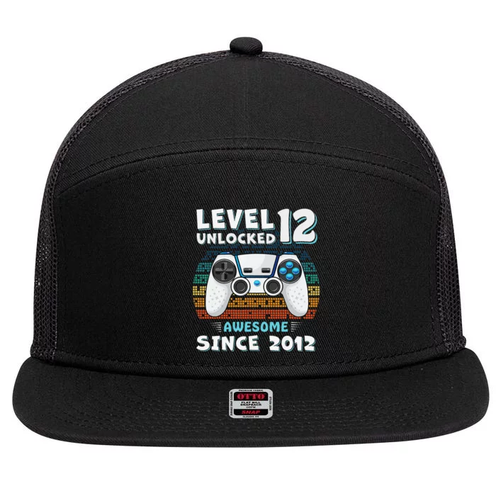 Funny 12th Birthday Decoration Boy 12yr 12 Year Old Birthday 7 Panel Mesh Trucker Snapback Hat