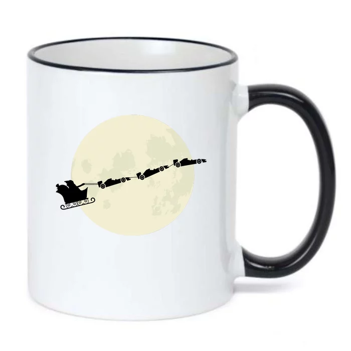 Formula 1 Christmas Santa Claus Sled With F1 Cars Essential Black Color Changing Mug