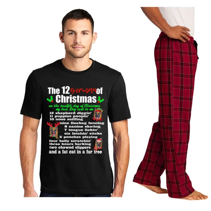 Funny 12 Days Of Christmas Ger Shepherd Great Gift Dog Pajama Set