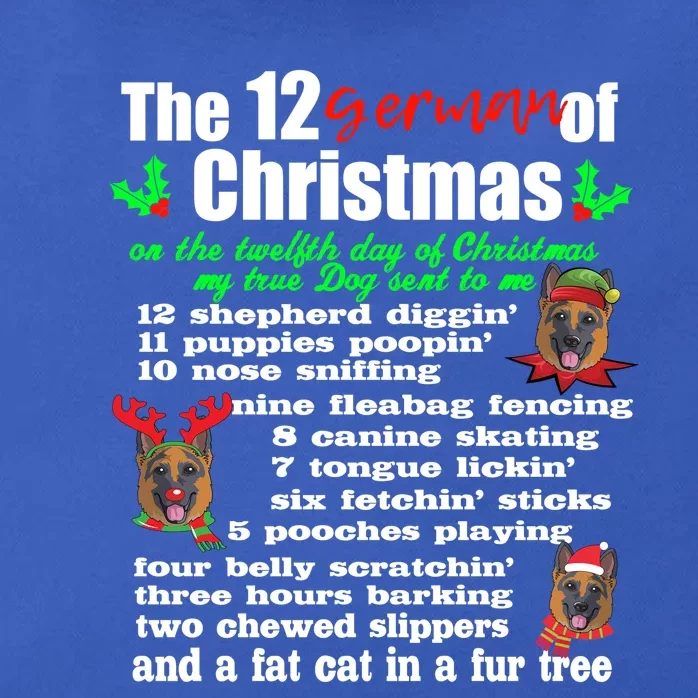 Funny 12 Days Of Christmas Ger Shepherd Great Gift Dog Zip Tote Bag