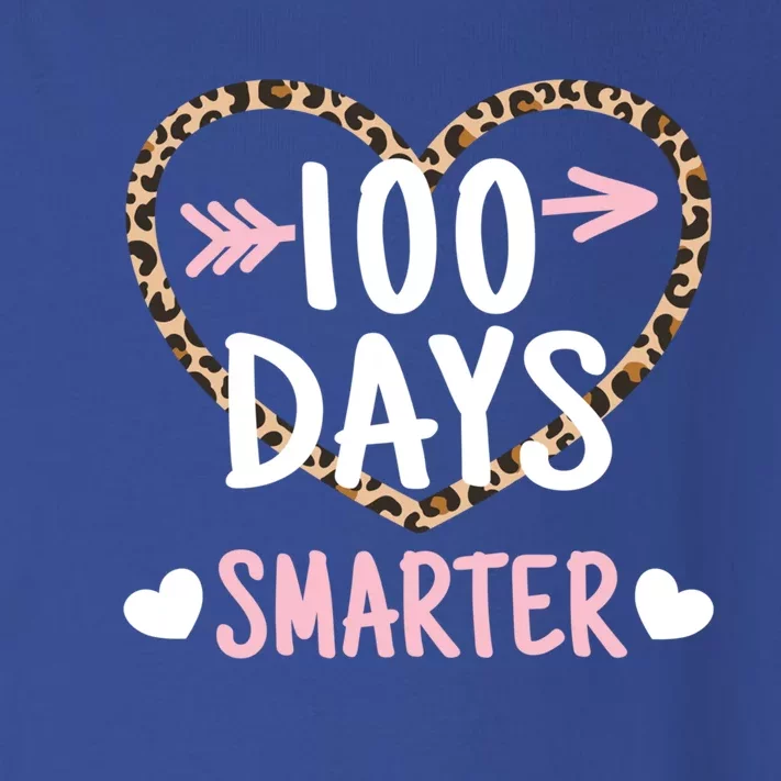 Funny 100th Day Of School 100 Days Smarter Leopard Heart Gift Toddler Long Sleeve Shirt