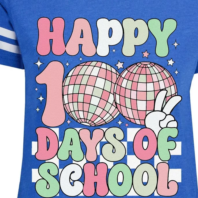 Funny 100 Days 100th Day Of School For Girl Boy & Teacher Enza Ladies Jersey Football T-Shirt