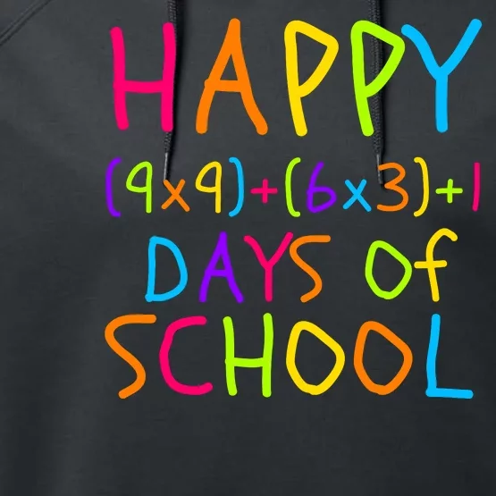 Funny 100th Day Of School Math Teacher 100 Days Math Formula 100 Days Smarter Performance Fleece Hoodie