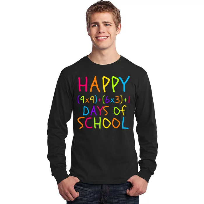 Funny 100th Day Of School Math Teacher 100 Days Math Formula 100 Days Smarter Long Sleeve Shirt