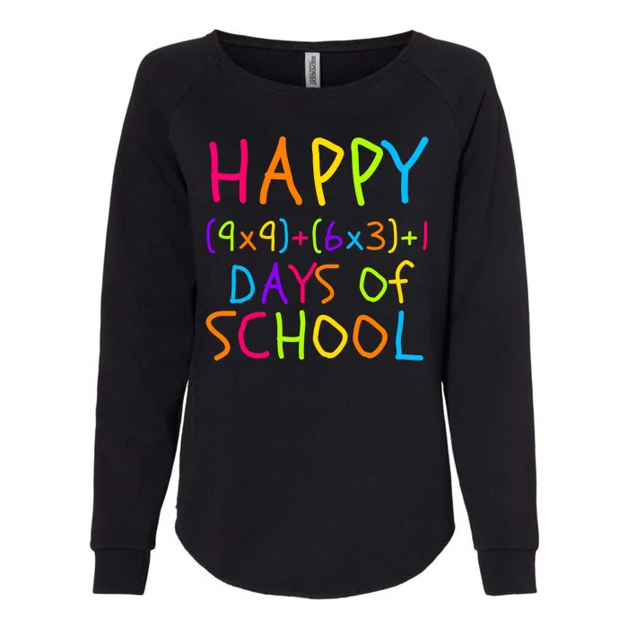 Funny 100th Day Of School Math Teacher 100 Days Math Formula 100 Days Smarter Womens California Wash Sweatshirt