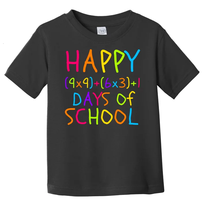 Funny 100th Day Of School Math Teacher 100 Days Math Formula 100 Days Smarter Toddler T-Shirt