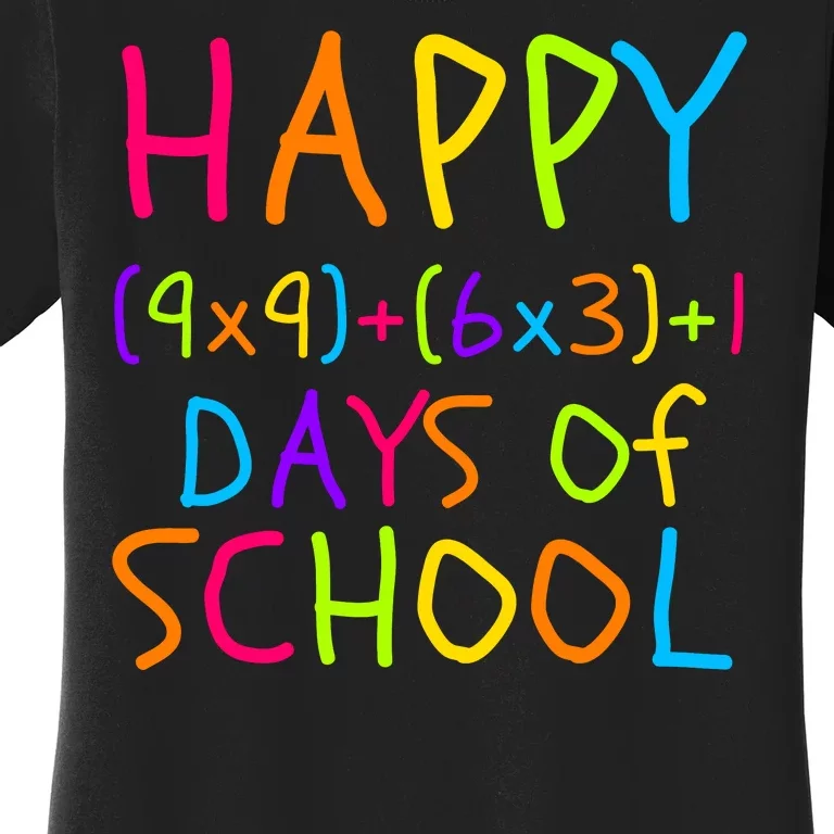 Funny 100th Day Of School Math Teacher 100 Days Math Formula 100 Days Smarter Women's T-Shirt