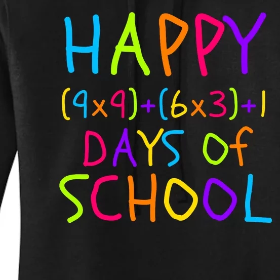 Funny 100th Day Of School Math Teacher 100 Days 100 Days Smarter Math Formula Women's Pullover Hoodie