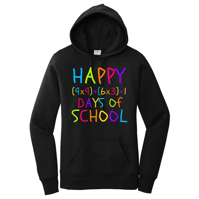 Funny 100th Day Of School Math Teacher 100 Days 100 Days Smarter Math Formula Women's Pullover Hoodie