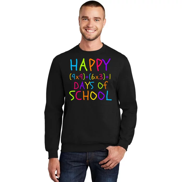 Funny 100th Day Of School Math Teacher 100 Days 100 Days Smarter Math Formula Tall Sweatshirt