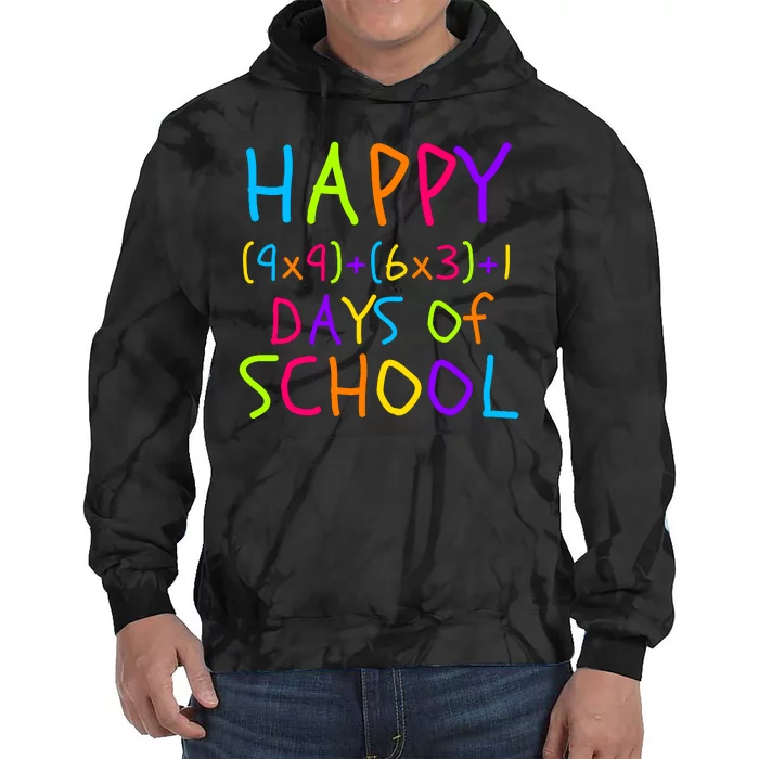 Funny 100th Day Of School Math Teacher 100 Days 100 Days Smarter Math Formula Tie Dye Hoodie