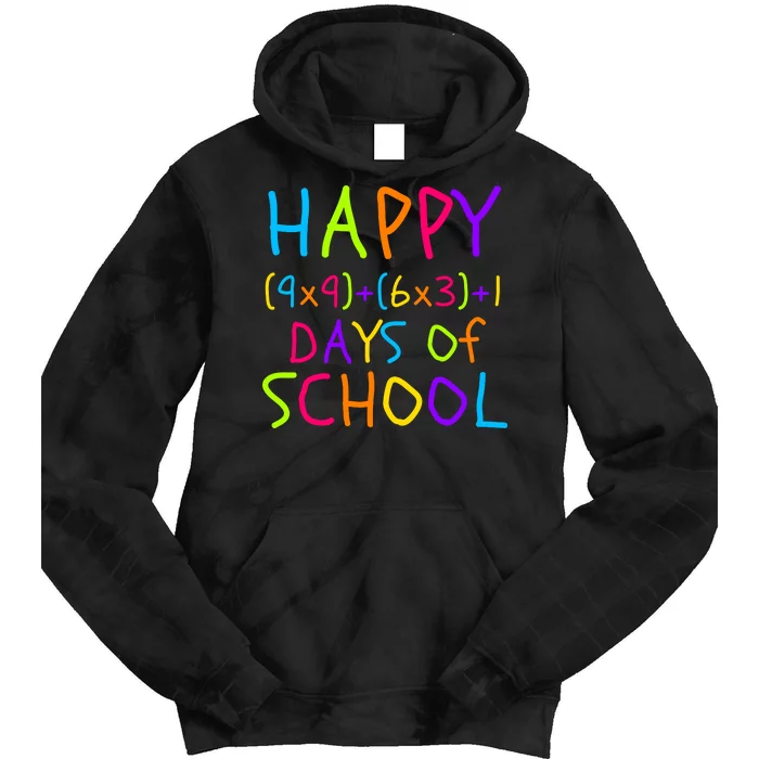 Funny 100th Day Of School Math Teacher 100 Days 100 Days Smarter Math Formula Tie Dye Hoodie