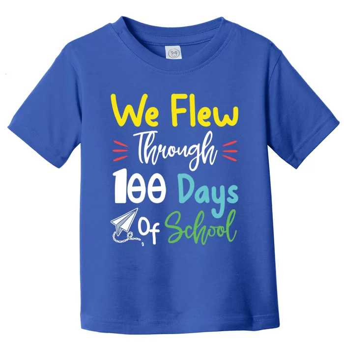 Fun 100 Days Of School Great Gift Paper Airplane Great Gift Teacher Great Gift S Toddler T-Shirt