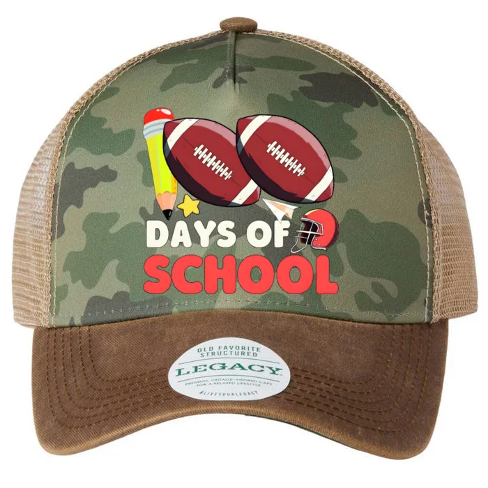 Football 100 Days Of School Boy 100 Days Brighter Legacy Tie Dye Trucker Hat