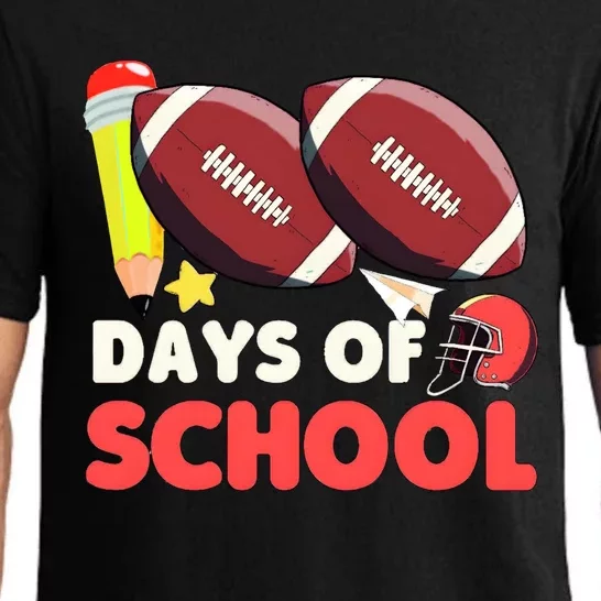 Football 100 Days Of School Boy 100 Days Brighter Pajama Set