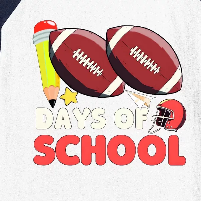 Football 100 Days Of School Boy 100 Days Brighter Baseball Sleeve Shirt